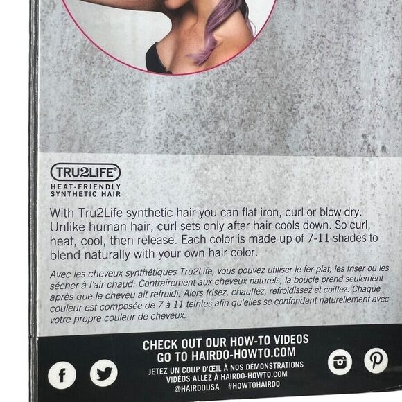 Hairdo 23" Color Splash Pony Hair Extensions Dark Blonde/ Lavender Wrap And Go - Picture 8 of 9